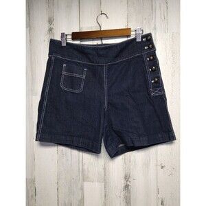Lauren Jeans Co Women’s Size 6 Dark Wash Denim Shorts Side Buttons